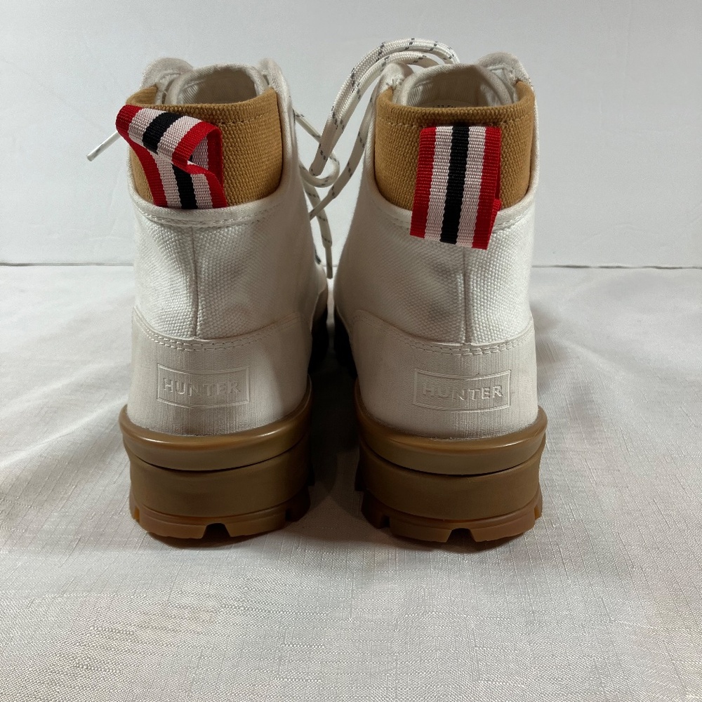 NWOT Hunter Desert Canvas Commando Boots, Off-White, Women's Size 11 - Picture 5 of 12